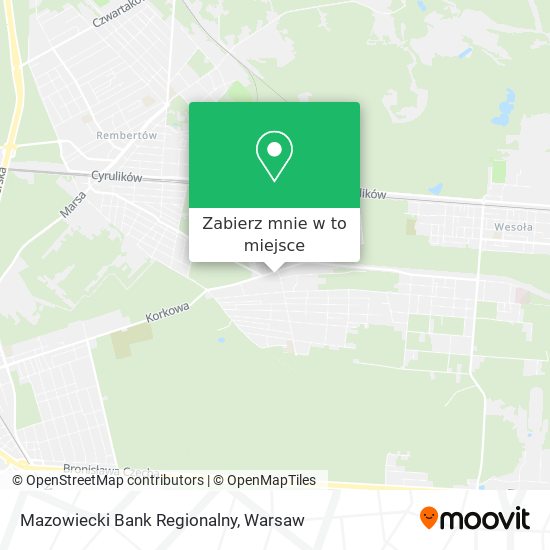 Mapa Mazowiecki Bank Regionalny