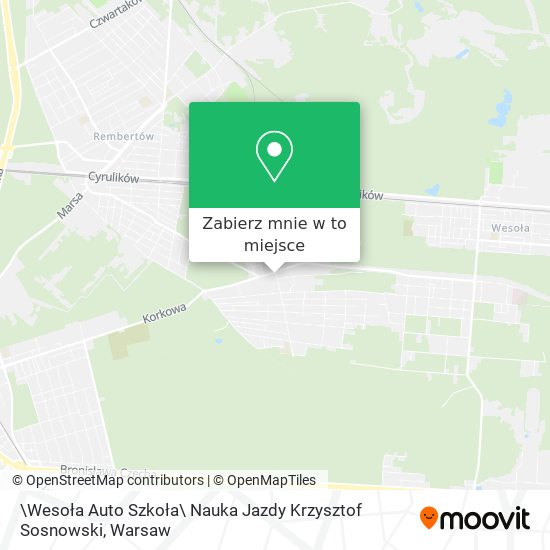 Mapa \Wesoła Auto Szkoła\ Nauka Jazdy Krzysztof Sosnowski