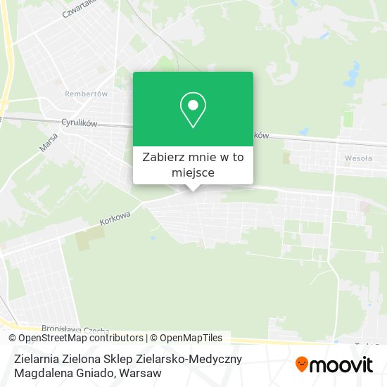 Mapa Zielarnia Zielona Sklep Zielarsko-Medyczny Magdalena Gniado