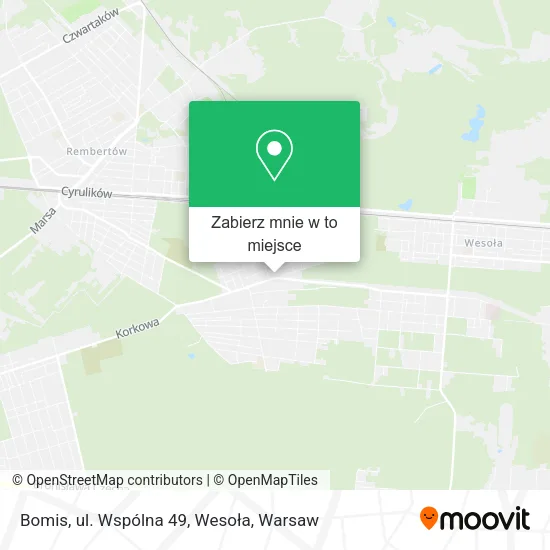 Mapa Bomis, ul. Wspólna 49, Wesoła