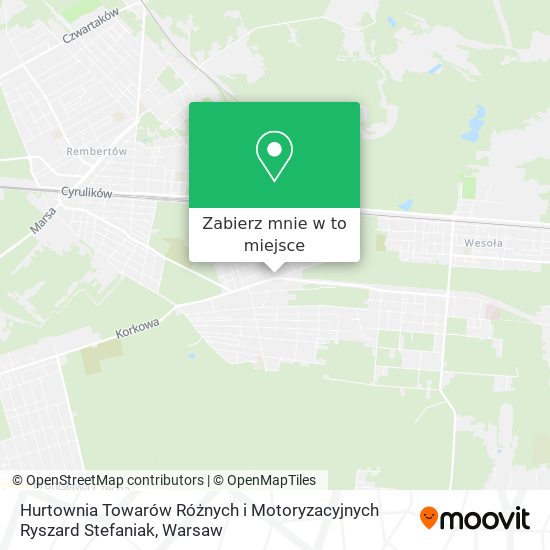 Mapa Hurtownia Towarów Różnych i Motoryzacyjnych Ryszard Stefaniak