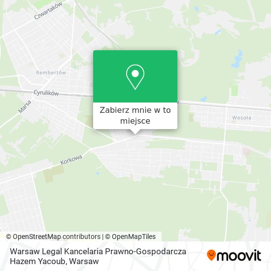 Mapa Warsaw Legal Kancelaria Prawno-Gospodarcza Hazem Yacoub