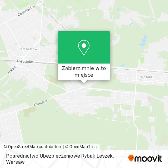 Mapa Pośrednictwo Ubezpieczeniowe Rybak Leszek