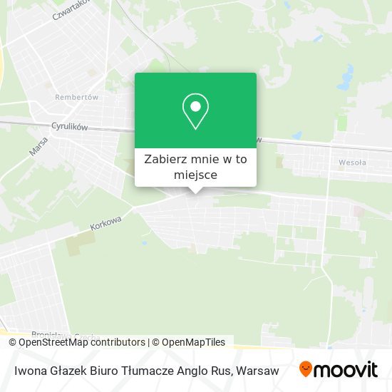 Mapa Iwona Głazek Biuro Tłumacze Anglo Rus