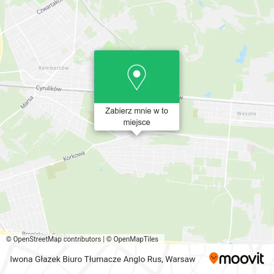 Mapa Iwona Głazek Biuro Tłumacze Anglo Rus