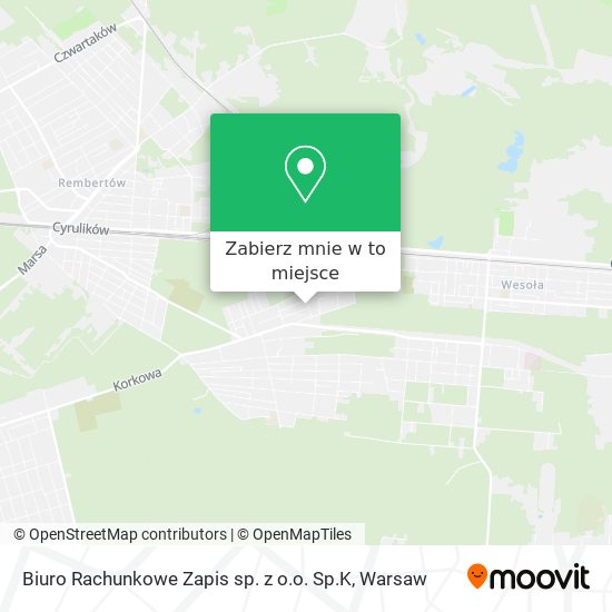 Mapa Biuro Rachunkowe Zapis sp. z o.o. Sp.K