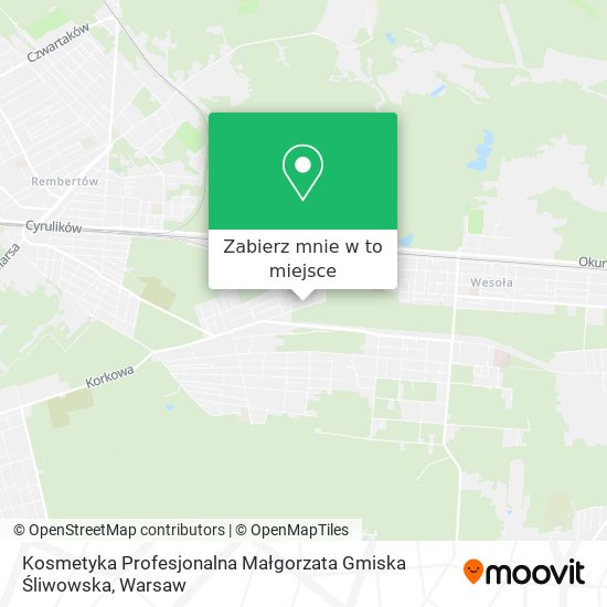 Mapa Kosmetyka Profesjonalna Małgorzata Gmiska Śliwowska