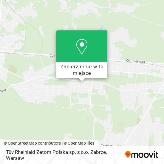 Mapa Tüv Rheinlald Zetom Polska sp. z o.o. Zabrze