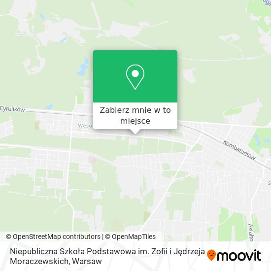 Mapa Niepubliczna Szkoła Podstawowa im. Zofii i Jędrzeja Moraczewskich