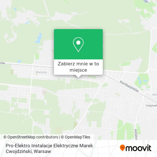 Mapa Pro-Elektro Instalacje Elektryczne Marek Cwojdziński