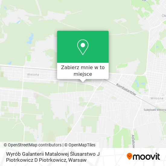 Mapa Wyrób Galanterii Matalowej Ślusarstwo J Piotrkowicz D Piotrkowicz