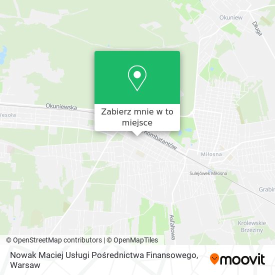 Mapa Nowak Maciej Usługi Pośrednictwa Finansowego