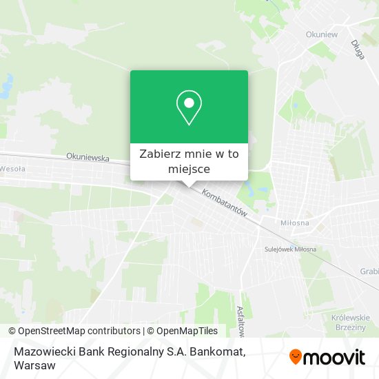 Mapa Mazowiecki Bank Regionalny S.A. Bankomat