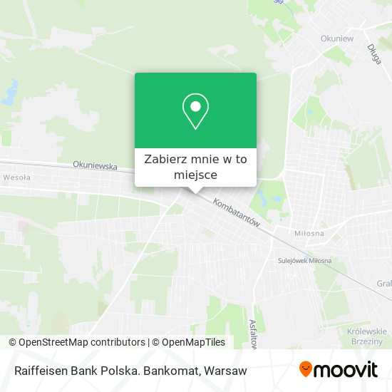 Mapa Raiffeisen Bank Polska. Bankomat