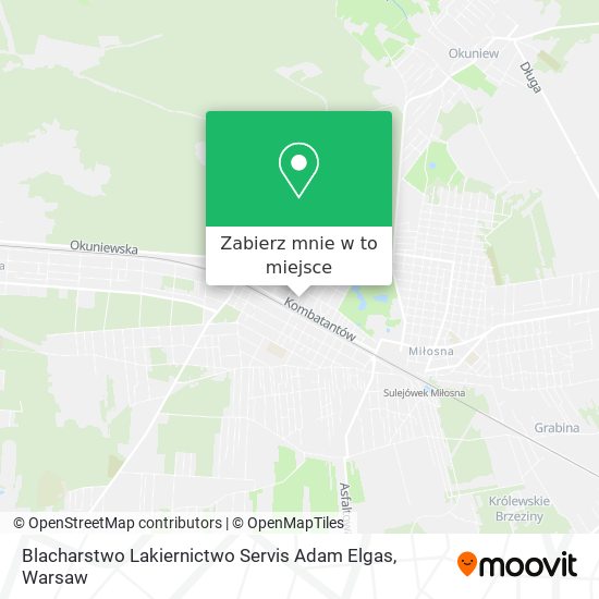 Mapa Blacharstwo Lakiernictwo Servis Adam Elgas