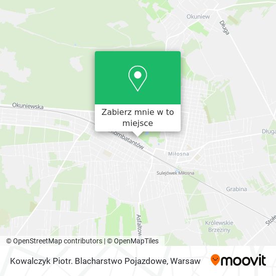 Mapa Kowalczyk Piotr. Blacharstwo Pojazdowe