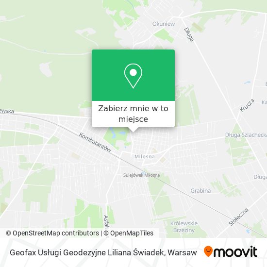 Mapa Geofax Usługi Geodezyjne Liliana Świadek