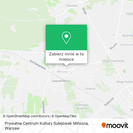 Mapa Prywatne Centrum Kultury Sulejówek Miłosna