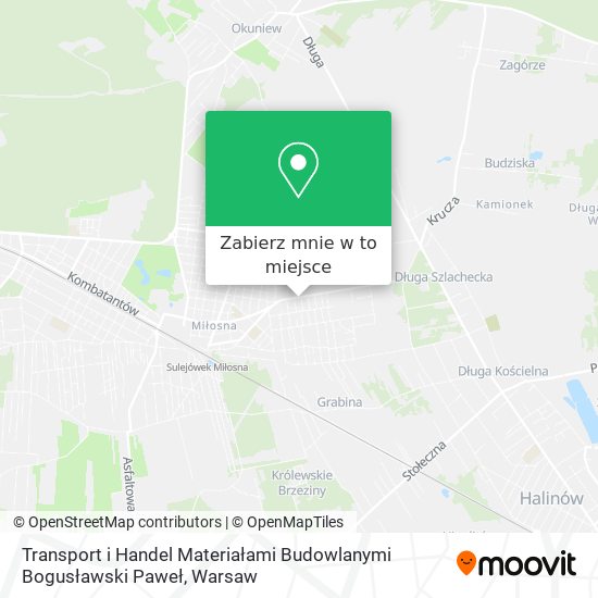 Mapa Transport i Handel Materiałami Budowlanymi Bogusławski Paweł