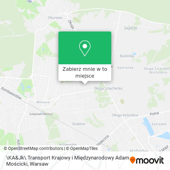 Mapa \KA&Jk\ Transport Krajowy i Międzynarodowy Adam Mościcki