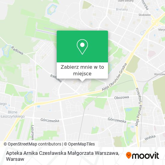 Mapa Apteka Arnika Czesławska Małgorzata Warszawa