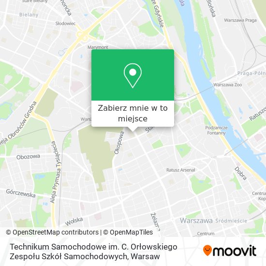 Mapa Technikum Samochodowe im. C. Orłowskiego Zespołu Szkół Samochodowych