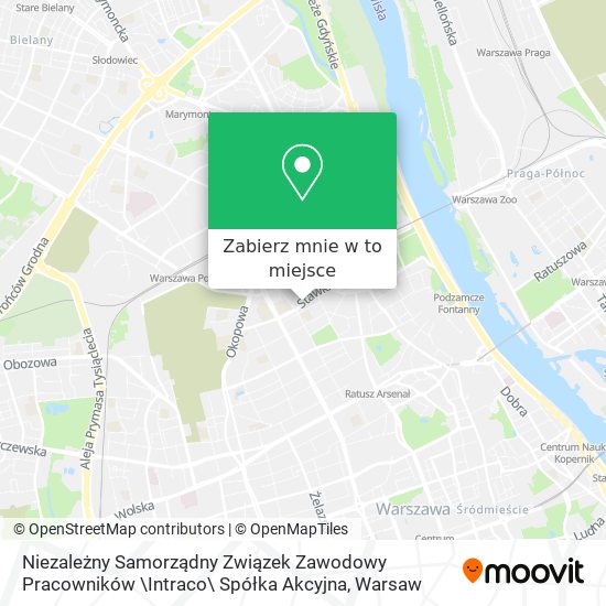 Mapa Niezależny Samorządny Związek Zawodowy Pracowników \Intraco\ Spółka Akcyjna