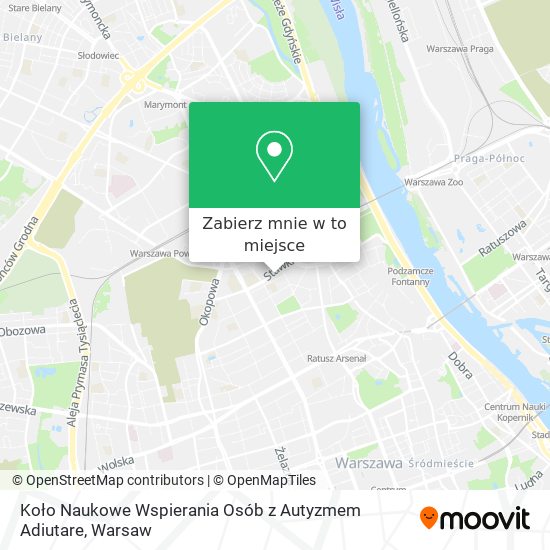 Mapa Koło Naukowe Wspierania Osób z Autyzmem Adiutare