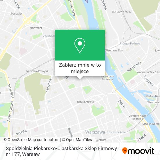 Mapa Spółdzielnia Piekarsko-Ciastkarska Sklep Firmowy nr 177