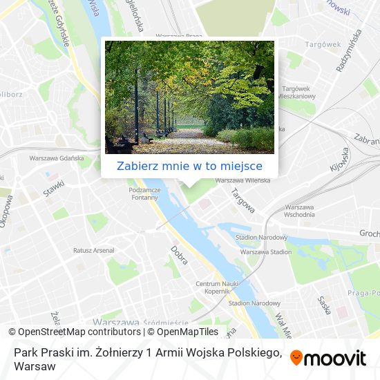 Mapa Park Praski im. Żołnierzy 1 Armii Wojska Polskiego