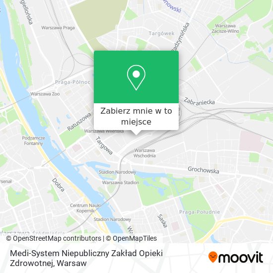 Mapa Medi-System Niepubliczny Zakład Opieki Zdrowotnej