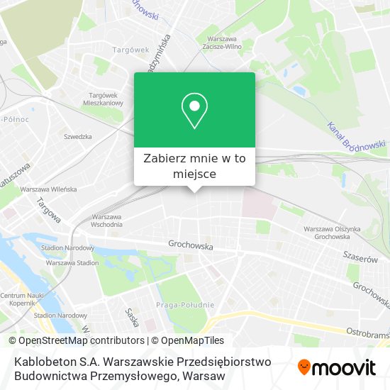 Mapa Kablobeton S.A. Warszawskie Przedsiębiorstwo Budownictwa Przemysłowego