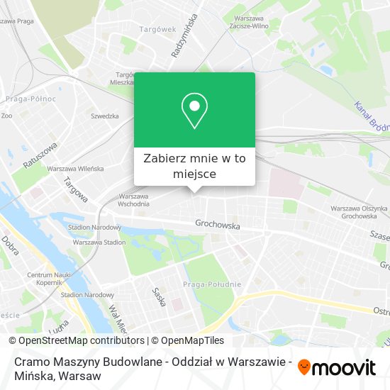 Mapa Cramo Maszyny Budowlane - Oddział w Warszawie - Mińska