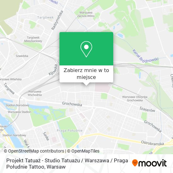 Mapa Projekt Tatuaż - Studio Tatuażu / Warszawa / Praga Południe Tattoo