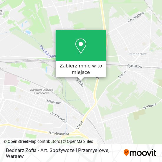 Mapa Bednarz Zofia - Art. Spożywcze i Przemysłowe