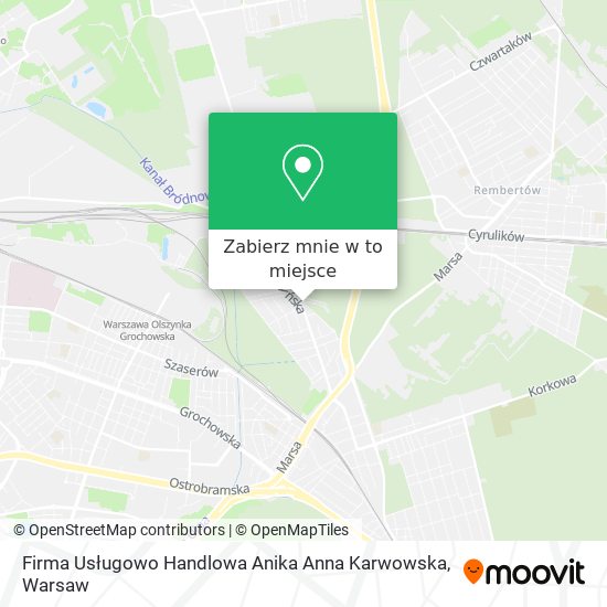 Mapa Firma Usługowo Handlowa Anika Anna Karwowska