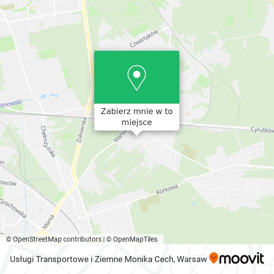 Mapa Usługi Transportowe i Ziemne Monika Cech