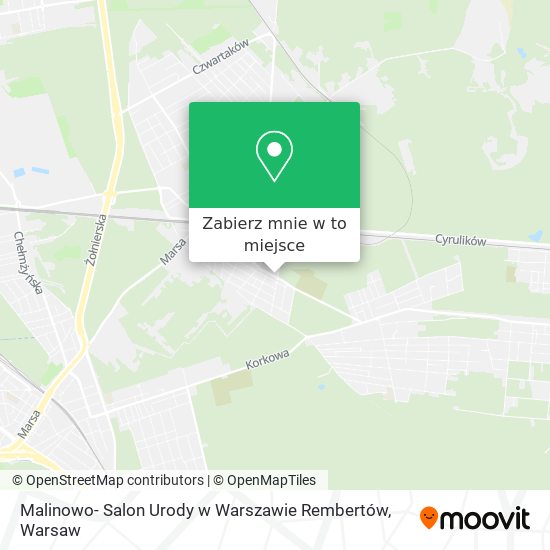 Mapa Malinowo- Salon Urody w Warszawie Rembertów