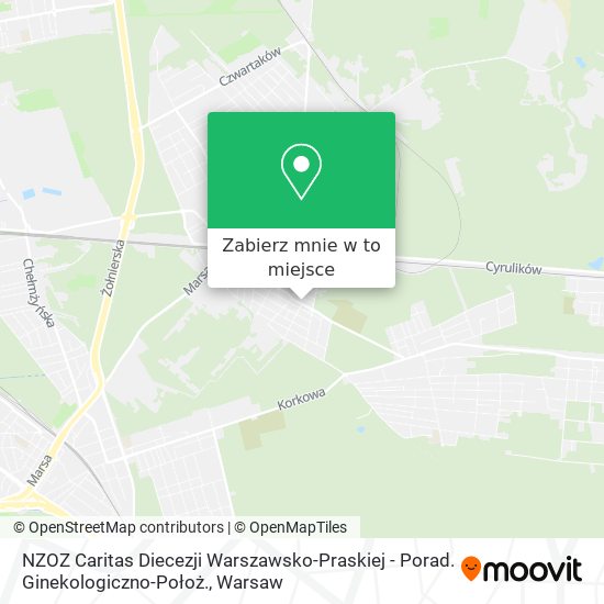 Mapa NZOZ Caritas Diecezji Warszawsko-Praskiej - Porad. Ginekologiczno-Położ.