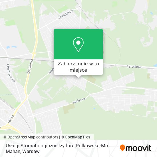 Mapa Usługi Stomatologiczne Izydora Polkowska-Mc Mahan