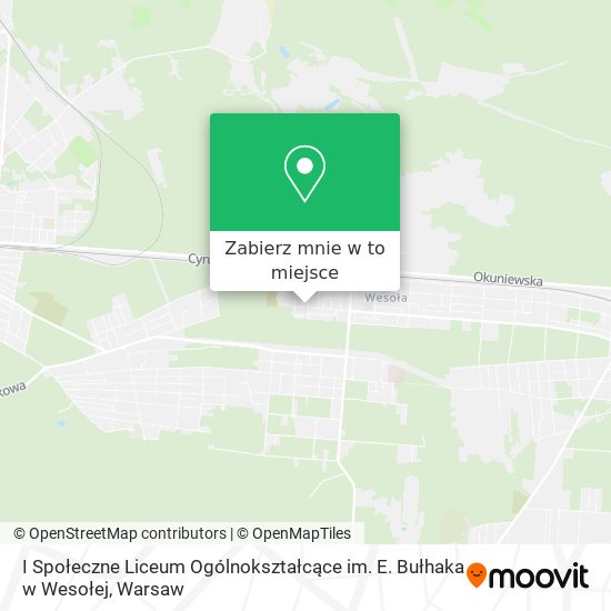 Mapa I Społeczne Liceum Ogólnokształcące im. E. Bułhaka w Wesołej