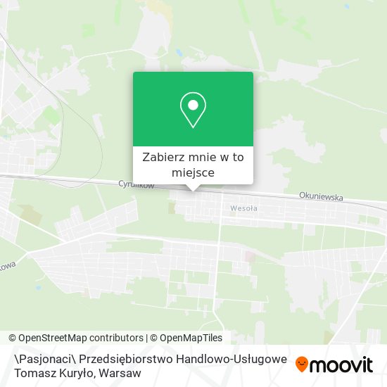 Mapa \Pasjonaci\ Przedsiębiorstwo Handlowo-Usługowe Tomasz Kuryło