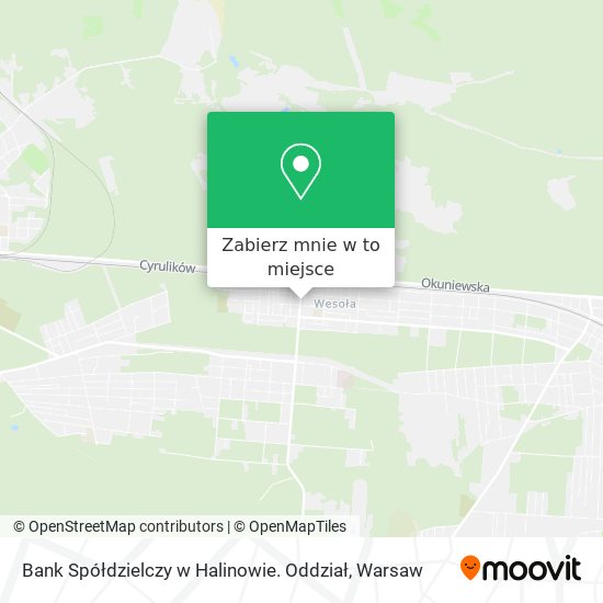 Mapa Bank Spółdzielczy w Halinowie. Oddział