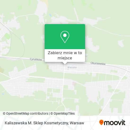 Mapa Kaliszewska M. Sklep Kosmetyczny