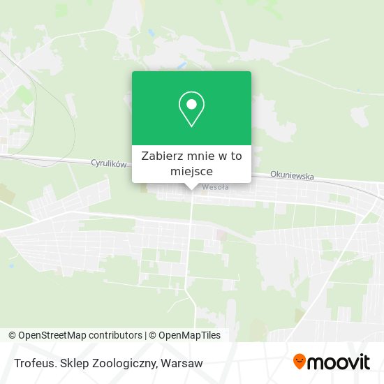 Mapa Trofeus. Sklep Zoologiczny