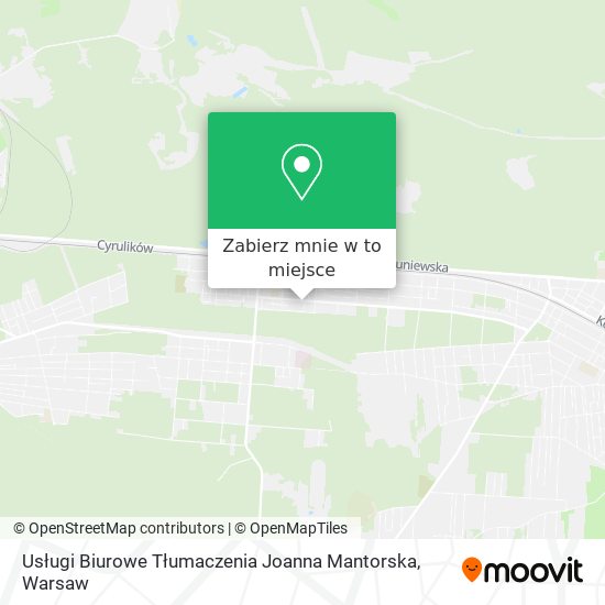 Mapa Usługi Biurowe Tłumaczenia Joanna Mantorska