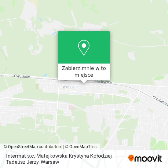 Mapa Intermat s.c. Matejkowska Krystyna Kołodziej Tadeusz Jerzy