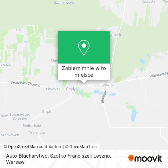 Mapa Auto-Blacharstwo. Szotko Franciszek Leszno