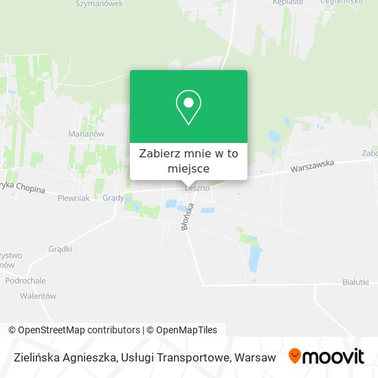 Mapa Zielińska Agnieszka, Usługi Transportowe