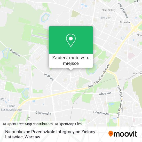 Mapa Niepubliczne Przedszkole Integracyjne Zielony Latawiec